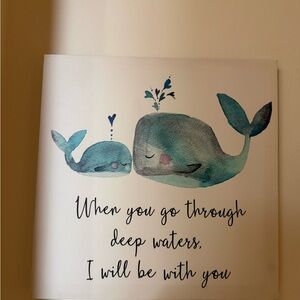 Blue Whale Nursery Wall Art Canvas - Inspirational Quote